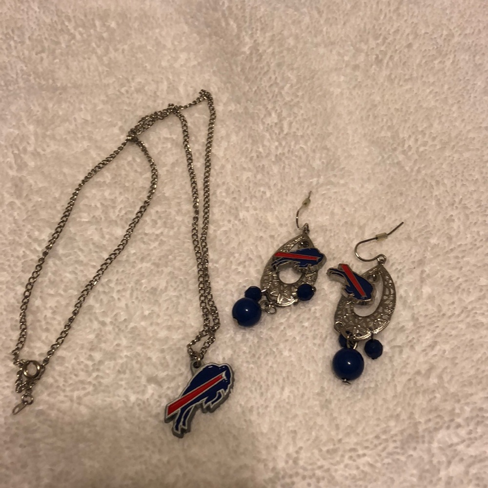Buffalo Bills necklace and earrings